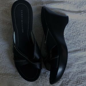 black Tommy Hilfiger, 3 1/2 heel, super comfortable!